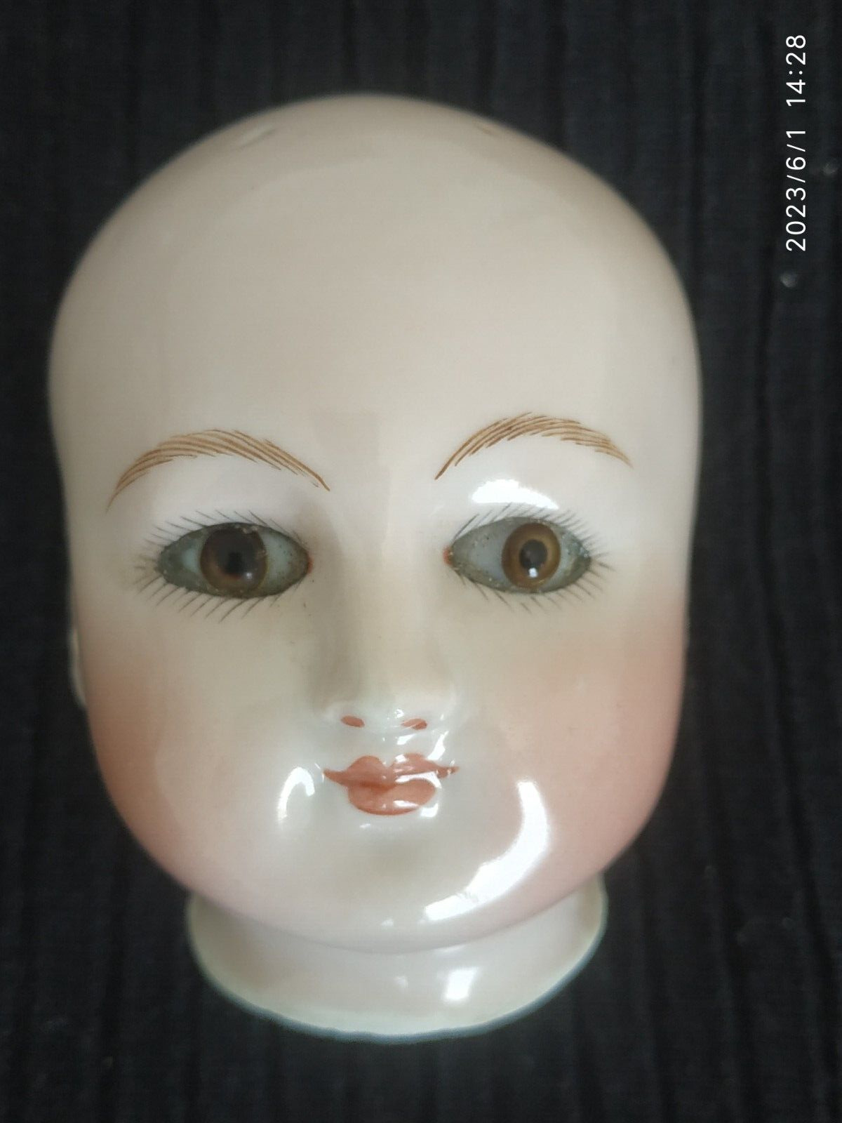 French German doll head only. antique glazed bisque