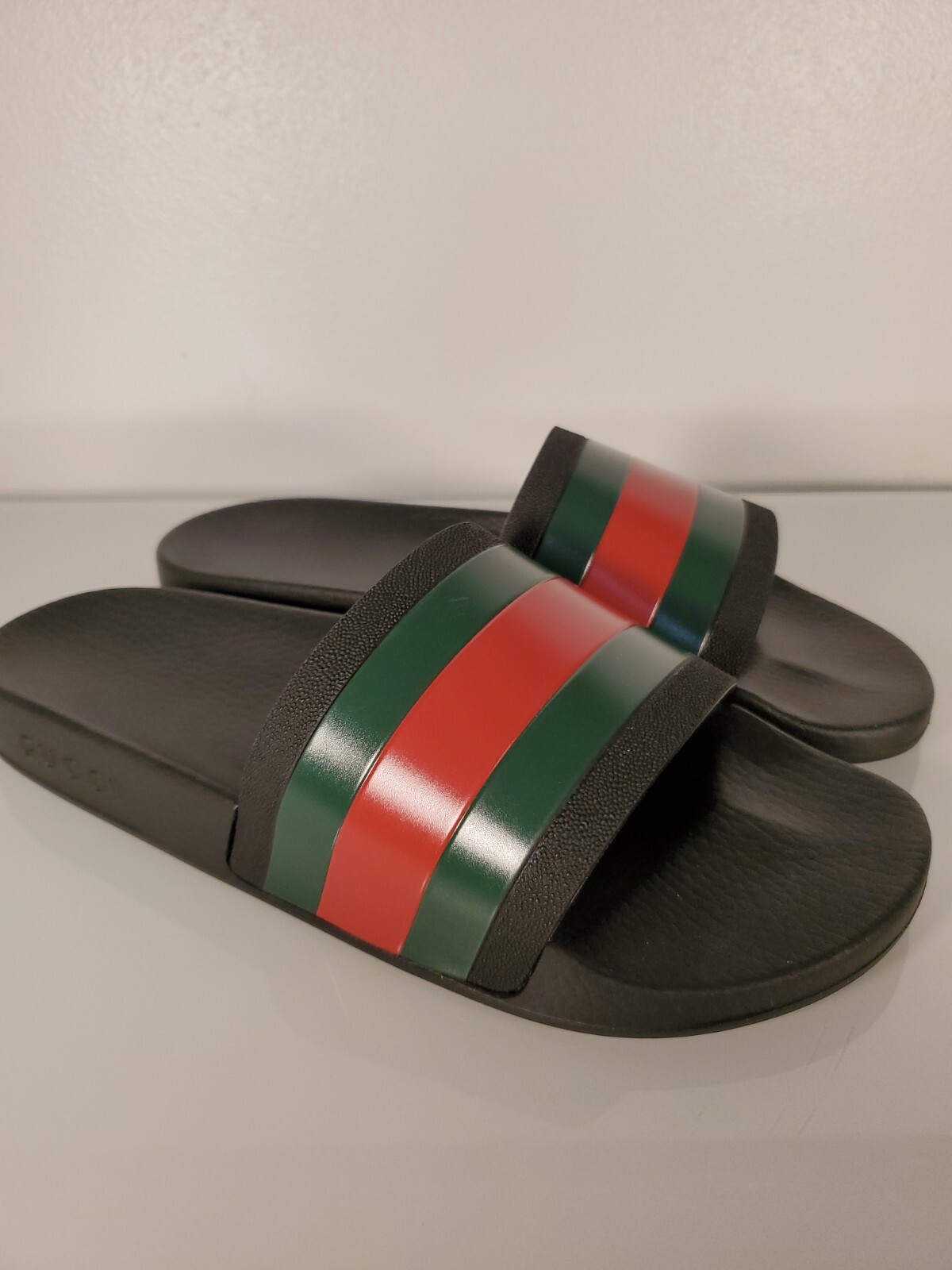 Gucci Rubber Slides Black Red and Green Size 9G | eBay