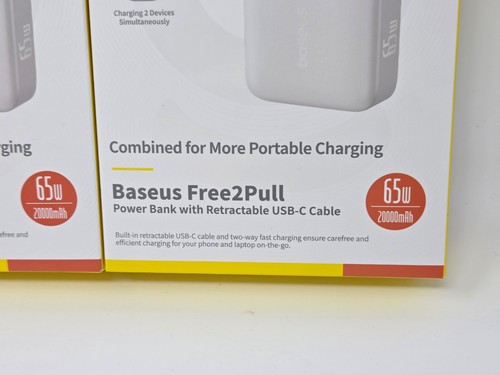 Baseus Power Bank 20,000mAh 65W Portable Charger Built-in Retractable USB-C Cabl - 第 8/24 張圖片