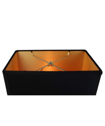 Black Rectangular Drum Lampshade (14x8) (14x8) x 10 - Picture 4 of 5
