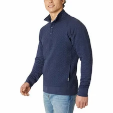 Eddie Bauer Men’s Ribbed Fleece Pullover Snap Front Top