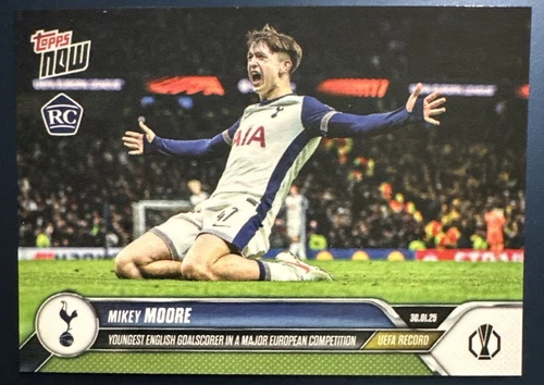 2024-25 Topps Now Europa League Mikey Moore Tottenham Hotspur Rookie