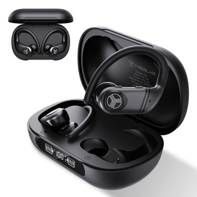 TREBLAB X4 Wireless Earbuds with Earhooks, 253H Battery, ENC Mic, BT 5.4, IPX5