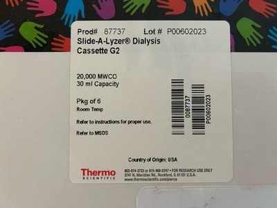 THERMO SCIENTIFIC 87737 DIALYSIS CASSETTE BOX OF 6