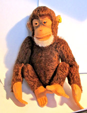 Vintage German Steiff Mohair Seated Squeaker JOCKO Chimpanzee Monkey #20/35