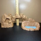 MARX Playset 3pc Mountain Assembly FROM DAKTARI & DINOSAUR SETS Original VTG