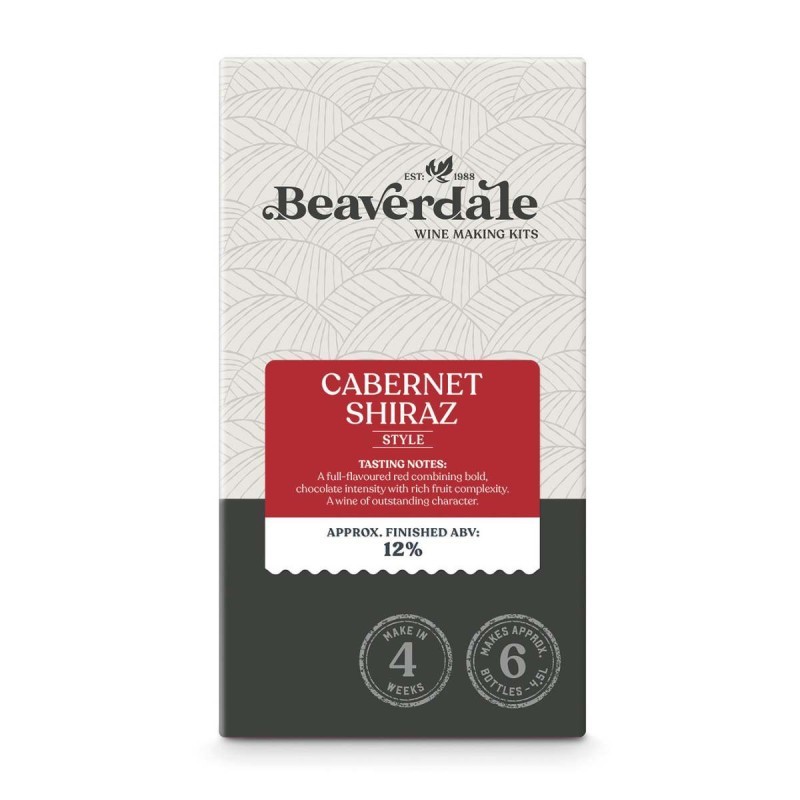 Beaverdale Cabernet Shiraz Wine Ingredients Kit 6 Bottle Red Wine