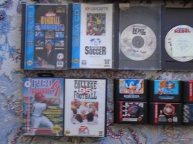 Sega Genesis & Sega CD Model 2 Console w/ 16 games, Controller,TESTED SEE PHOTOS