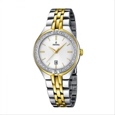 Solo Tempo Women's FESTINA F16868/1 Two-Tone Steel Crystal Watch