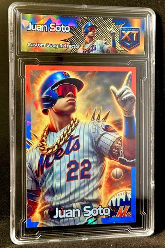 Juan Soto 2025 Anime Sport Manga Swag Cartone Animato Rosso Bianco Blu Rifrattore - NY Mets