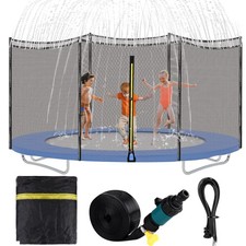 Trampoline Net Replacement with Sprinkler 14Ft Safety Enclosure Net...