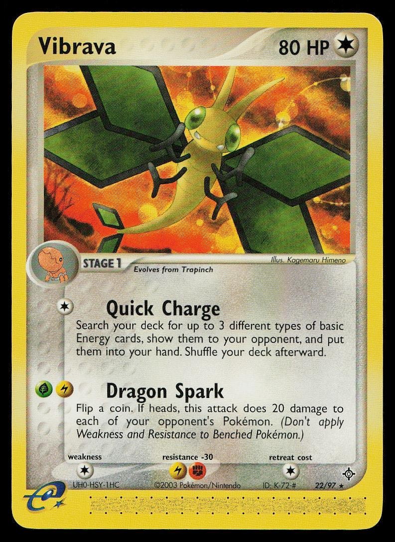 Vibrava 22/97 Rare Dragon Pokemon Near Mint