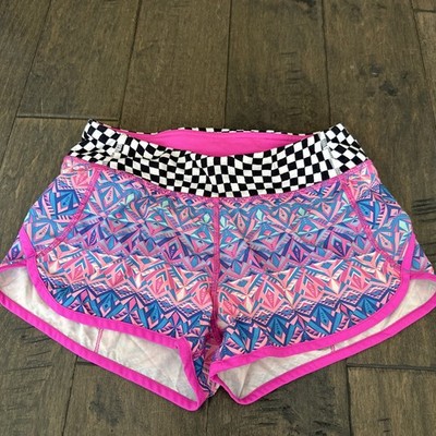 Ivivva By Lululemon Girls Size 12  Speed Up Pink Black Athletic Running Shorts