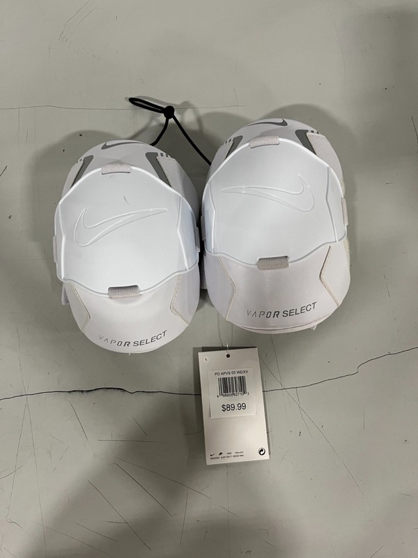Nike Vapor Select Lacrosse Arm Pad Mens Size Large White/Silver New With Tag