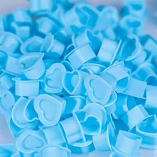 Tattoo Ink Caps Silicone Cups Blue 200 Pcs with Base for Tattoo, Ink... 