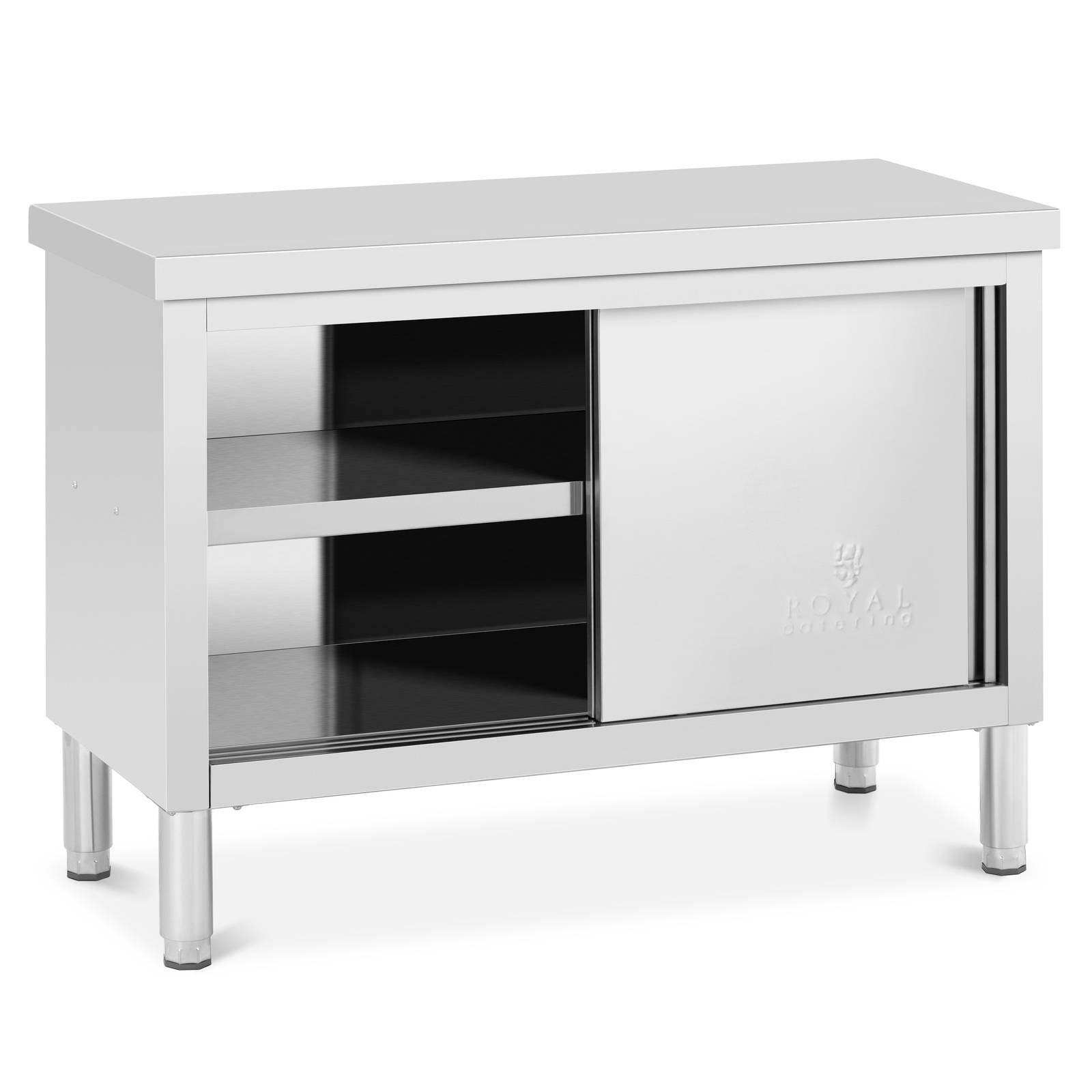 Tavolo armadiato inox 120 x 50 cm Tavolo acciaio inox armadiato