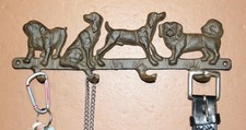 1-DOGS, 4 HOOK,Decorative Canine Wall Hooks,Home Decor,Grooming Accents,H-124