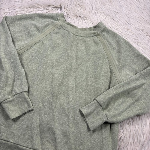 Prana Women's L Green Crew Neck Cozy Up Sweatshirt Hemp Blend Hiking Lounge - Picture 2 of 6