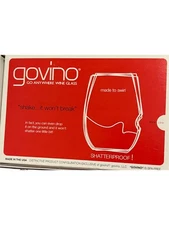 Govino Go Anywhere Ergonomic Shatterproof 12 oz Wine Glass Set of 4 NEW