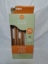 10 Inch Knitting Board Hardwood & Metal Pins 4 Pattern Projects + DVD