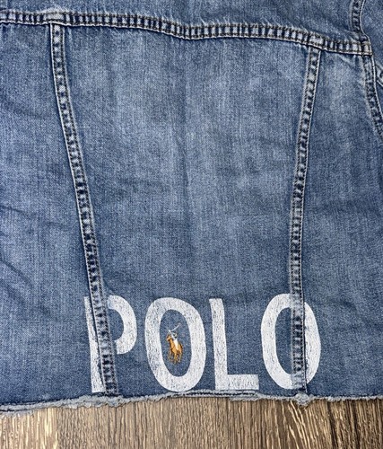 Polo Ralph Lauren Logo Cutoff Denim Jacket Size: XL 16 - Picture 8 of 8