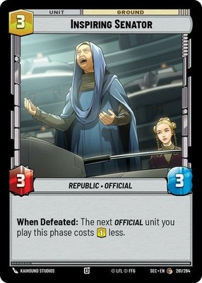 x3 Inspiring Senator C Star Wars Secrets of Power M/NM