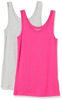 Damen Tanktop 2Er-Pack Xs Grau Meliert/Rosa Amazon Essentials Baumwolle