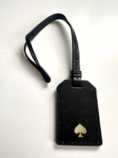 Kate Spade New York Black Saffiano Leather Gold Charm Strap Handbag Hang Tag Fob