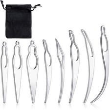 WILLBOND 8 Pcs Interlocking Tool for Locs 8 Piece Assortment, Silver