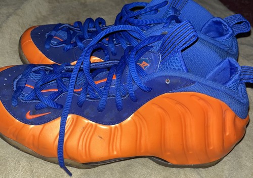 Size 11.5 - Nike Air Foamposite One Knicks Orange Blue Suede (314996-801) - Picture 7 of 12