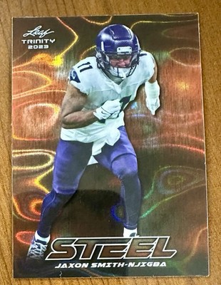 2023 Leaf Trinity - Jaxon Smith-Njigba /15 ROOKIE - Steel #S-43 Silver Lazers RC