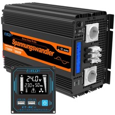 EDECOA Convertisseur 24v 220v Onduleur Onde Sinusoïdale Pure 3500W LCD Inverter