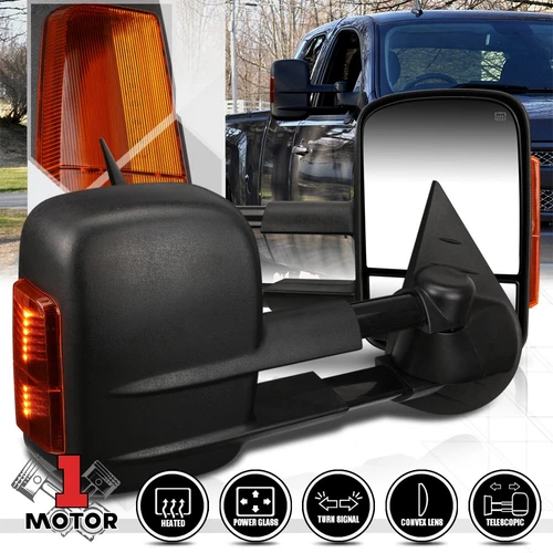 [Pair] Power+Heated LED Signal Towing Side Mirror for 07-14 Silverado/Suburban