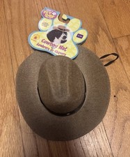 Rubie  s Dog Pet Cat Hat Cowboy Cowgirl Western Costume Halloween Cosplay Pet S/M