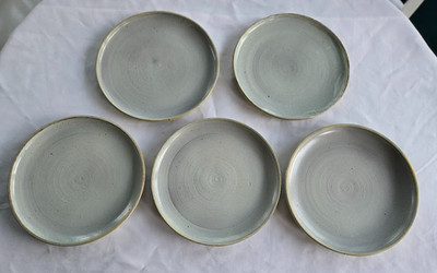 Linn Phelan Linnwood Pottery Dinner Plates 10.5'' Set of 5 RARE