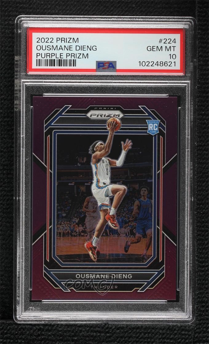 2022-23 Panini Prizm Purple /99 Ousmane Dieng #224 PSA 10 GEM MT Rookie RC
