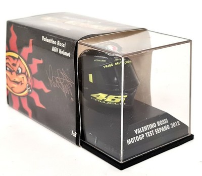 Minichamps 1/8 Valentino Rossi Test Sepang 2012 AGV Moto GP Crash Helmet +  Case | eBay