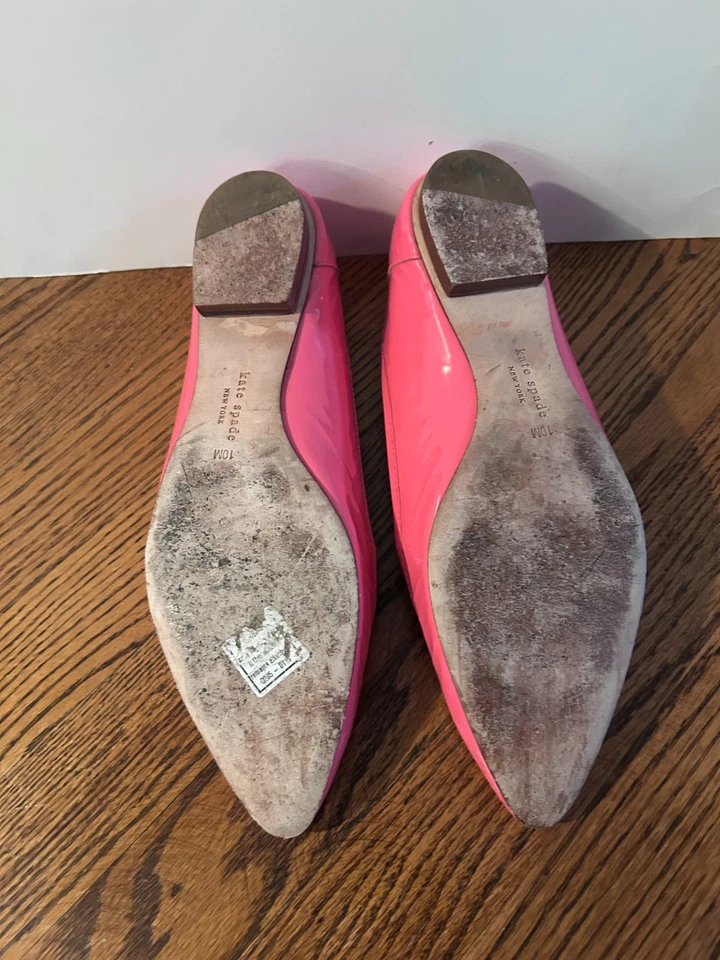 CUTE! Kate Spade 10M Flex Point Toe Bow Ballet Flats Blush Pink - Image 3 of 4