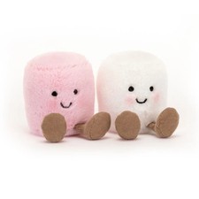 Jellycat AMUSEABLE PINK AND WHITE MARSHMALLOWS Soft Plush Toy Best Gift for Kids