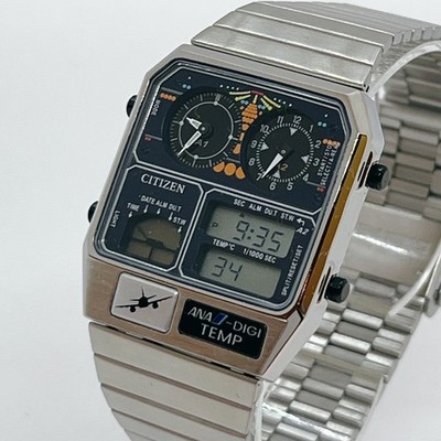 CITIZEN ANA-DIGI TEMP コックピットモデル ANA Original CITIZEN ANA-DIGI TEMP Cockpit Model Silver Limited