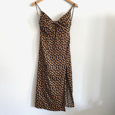 Urban Outfitters Babydoll Sundress Midi Tied Front Small Petite Black Retro Y2K