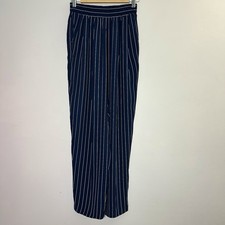 Karen Kane Women’s Pinstripe Pants Size 4 Navy Elastic Waist Pull On USA