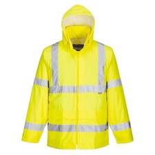(TG. 5XL) Portwest H440 Giacca Da Pioggia Hi-Vis Impermeabile Leggera Per Uomo G