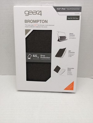 Gear4 Brompton Case 10.9'' for iPad 11'' D3O Drop Protection, Stand, Folio Clear