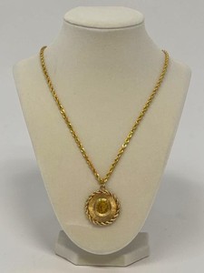 Authentic VTG 14K Disc Pendant w/1851-P Gold $1 Liberty Head & Gold-Plated Rope Chain