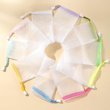 10 PCS Exfoliating Mesh Soap Pouch Double Layer Thicken Foam Net Soap Saver S...