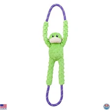 ZippyPaws RopeTugz Green Monkey - Durable Tug Toy for Large, Medium & Small Dogs