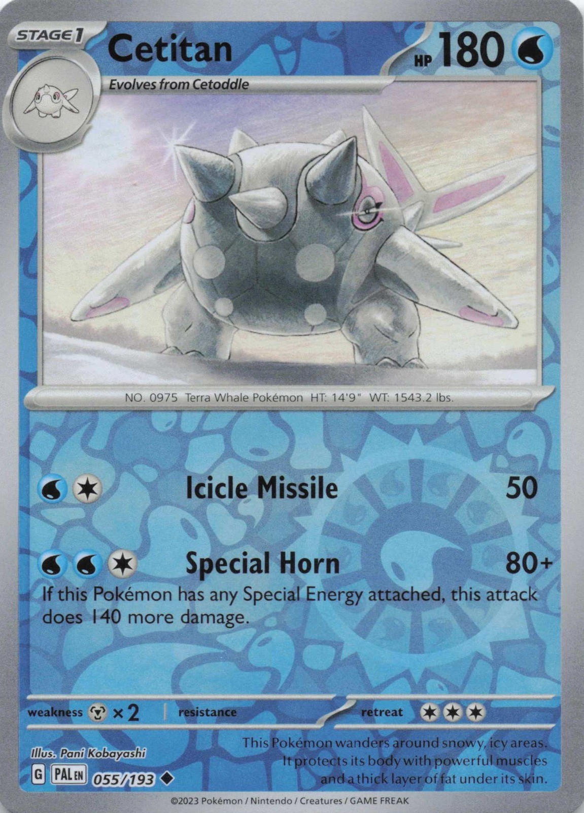 Cetitan 055/193 SV02: Paldea Evolved Reverse Holo NM Pokemon TCG