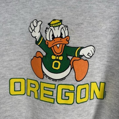 Vtg JERZEES University Of Oregon Ducks Disney Donald Duck Sweatshirt Youth Sz L