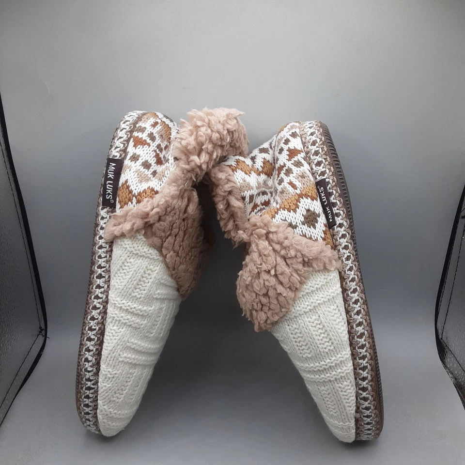 Muk Luks Magdalena Slippers Women's 7-8M Medium Beige Natural A196 - Image 3 of 4